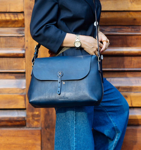 Handmade Full Grain Leather Crossbody Bag - Made in Italy