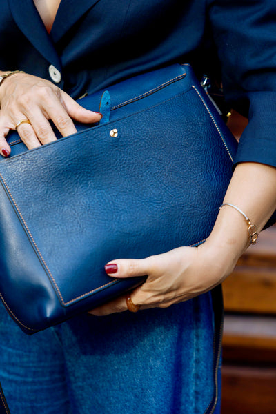 Handmade Full Grain Leather Crossbody Bag - Made in Italy