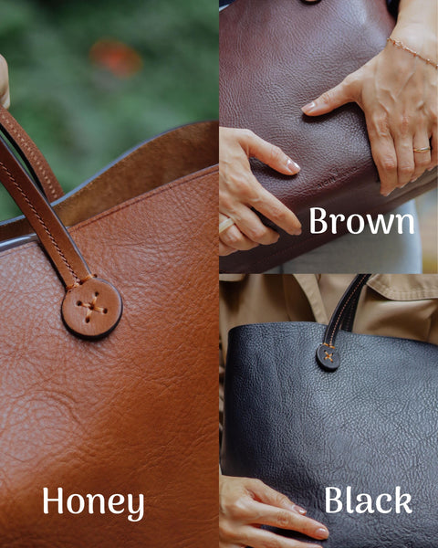 Handmade Full Grain Leather Handbag: Elegant Italian Leather Bag