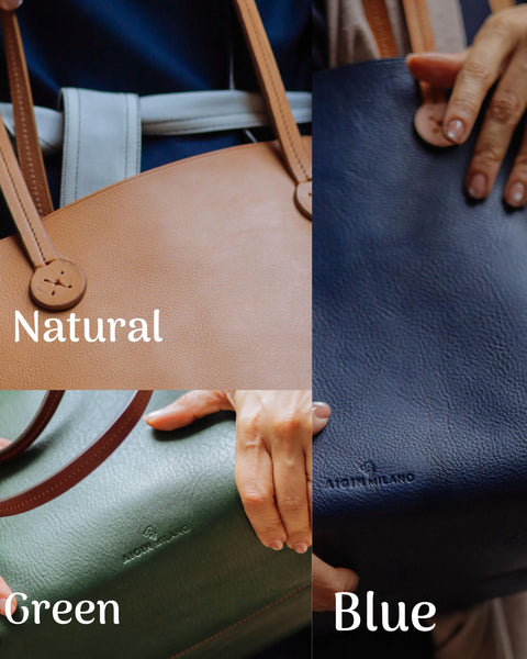 Handmade Full Grain Leather Handbag: Elegant Italian Leather Bag