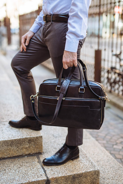 Handcrafted Italian Leather Briefcase: Tuscany Laptop Bag