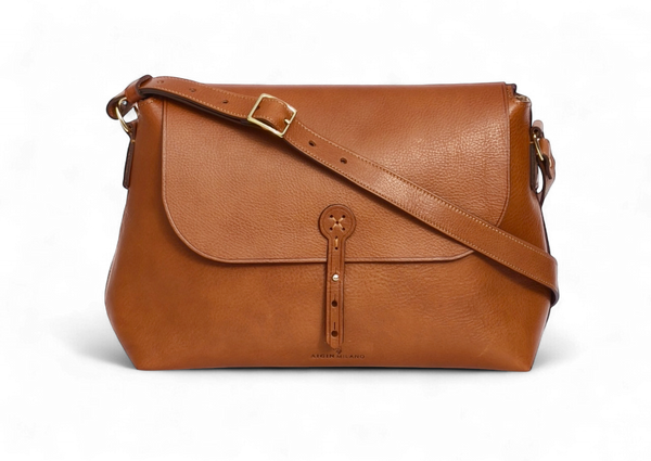 Handmade Full Grain Leather Crossbody Bag - Made in Italy