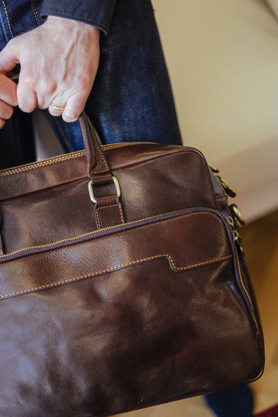 Handcrafted Italian Leather Briefcase: Tuscany Laptop Bag