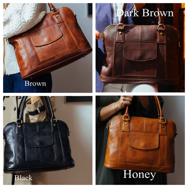 Handmade Leather Handbag: Full Grain Italian Leather Bag