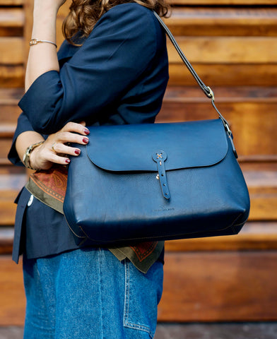 Handmade Full Grain Leather Crossbody Bag - Made in Italy