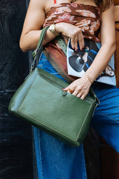 Handmade Leather Crossbody Bag: Elegant Full Grain Leather Handbag, Made in Italy