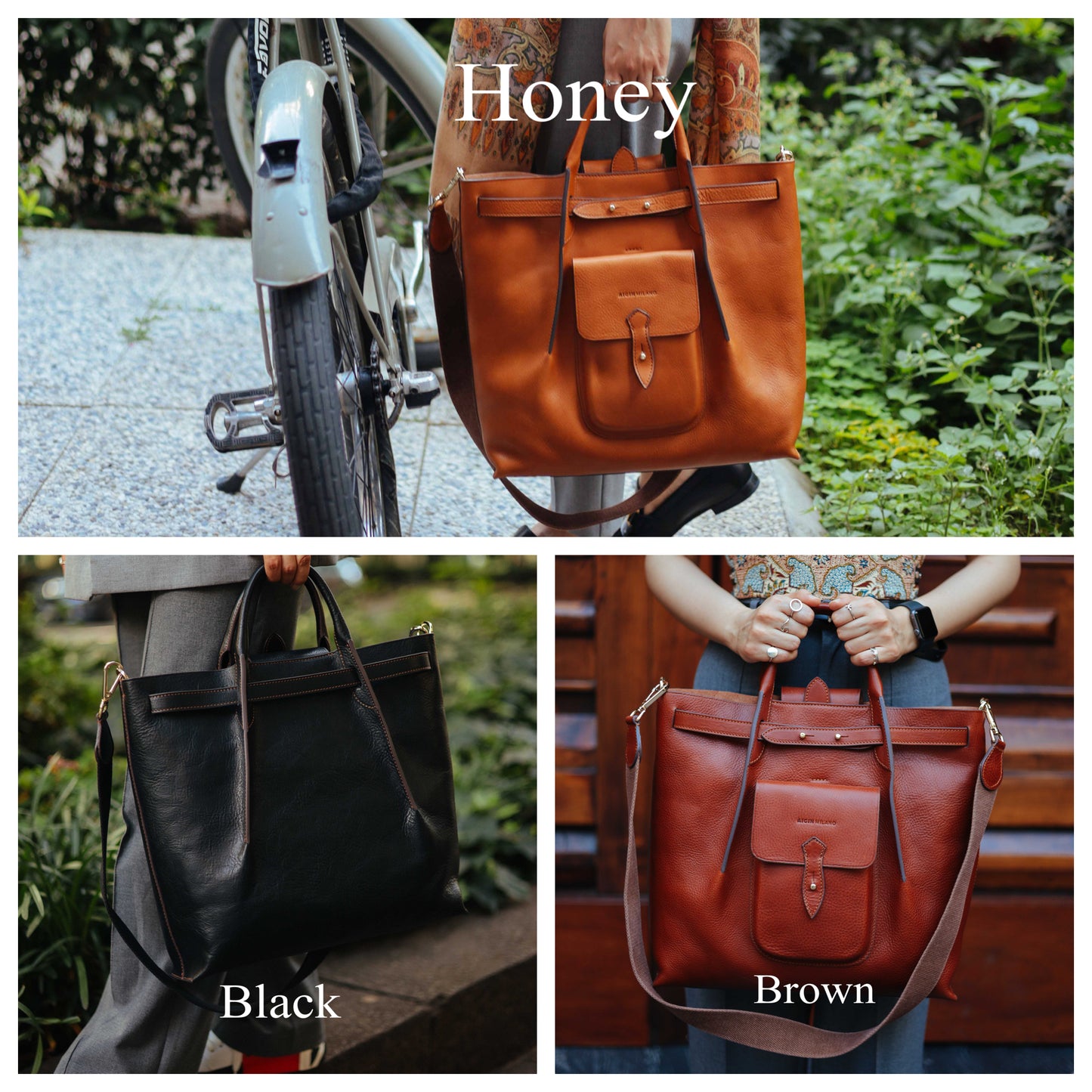 Handmade Leather Tote Bag: Elegant Italian Leather Handbag