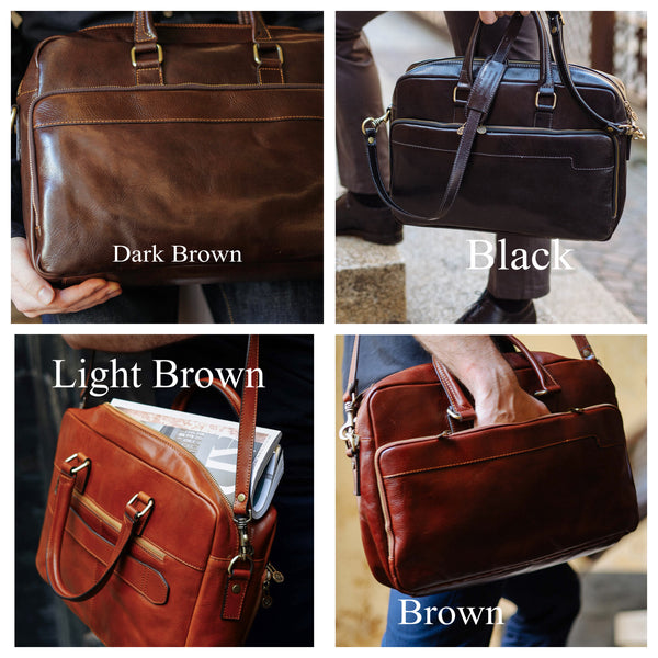 Handcrafted Italian Leather Briefcase: Tuscany Laptop Bag