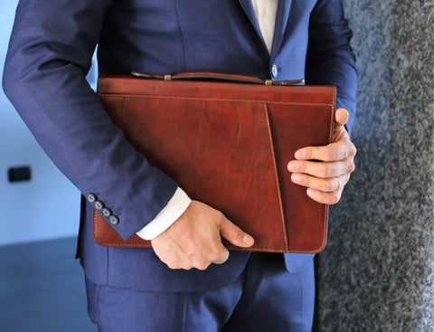 Handcrafted Italian Leather Document Organizer: Tablet Portfolio