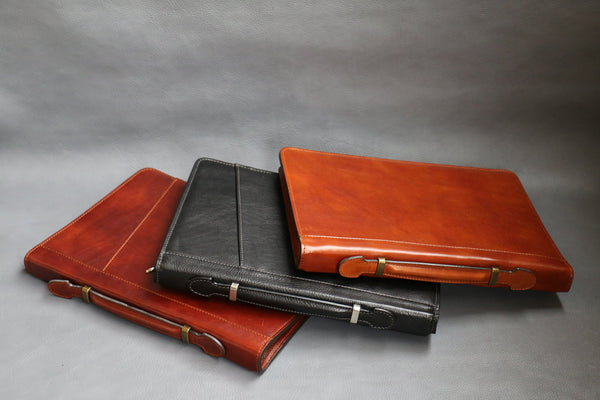 Handcrafted Italian Leather Document Organizer: Tablet Portfolio