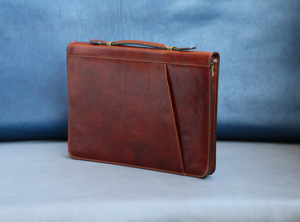 Handcrafted Italian Leather Document Organizer: Tablet Portfolio