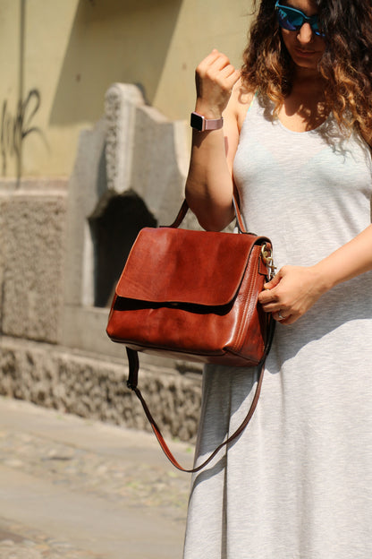 Handmade Leather Handbag: Italian Leather Crossbody Bag