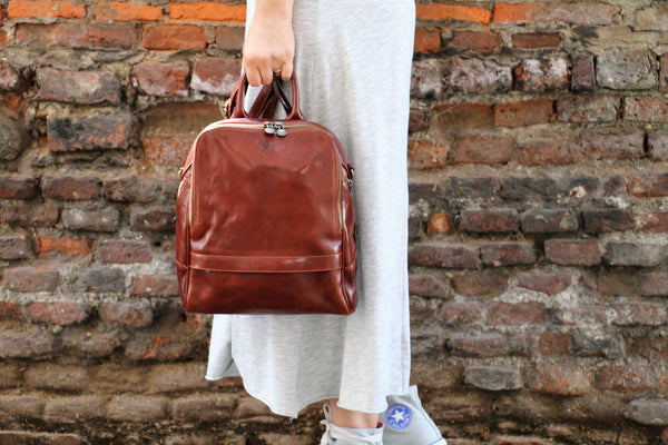 Handmade Italian Leather Backpack: Tuscany Crafted Rucksack