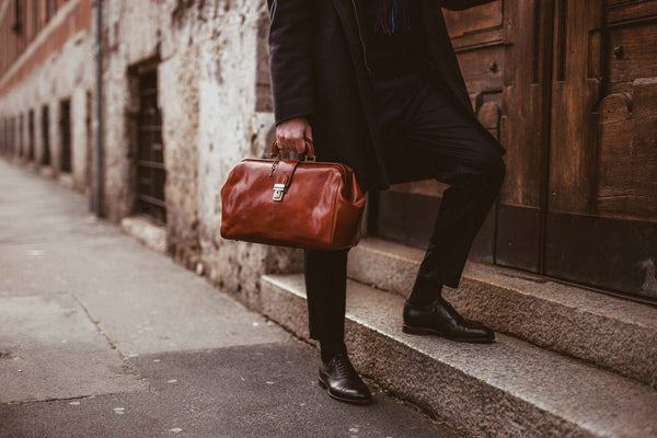 Leather Doctor Bag: Handcrafted Italian Top Handle Bag