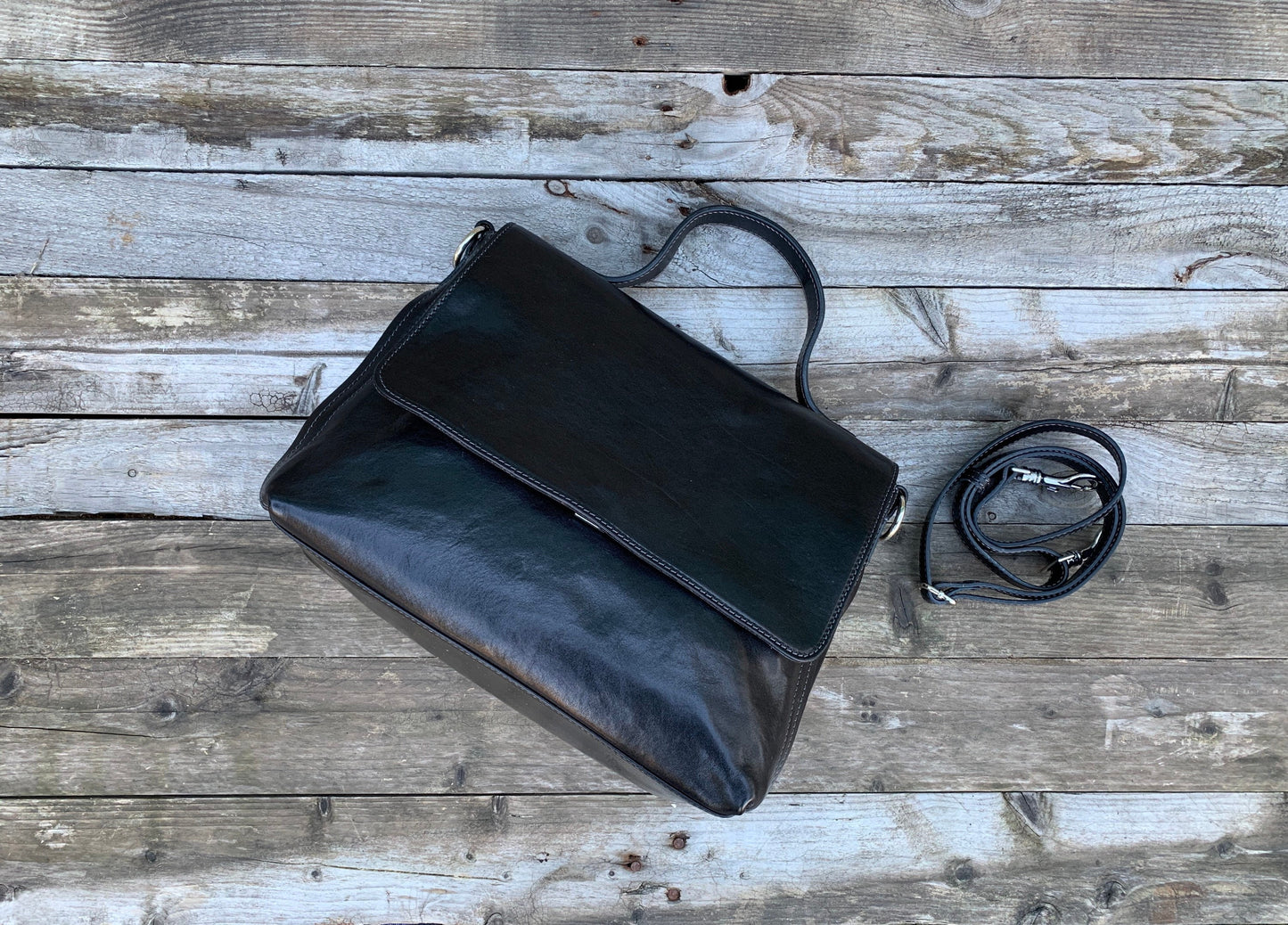 Handmade Leather Handbag: Italian Leather Crossbody Bag