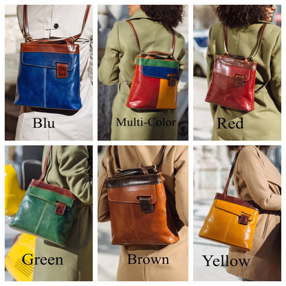 Green Leather Handbag: Handmade Italian Leather Everyday Bag