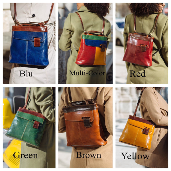 Green Leather Handbag: Handmade Italian Leather Everyday Bag