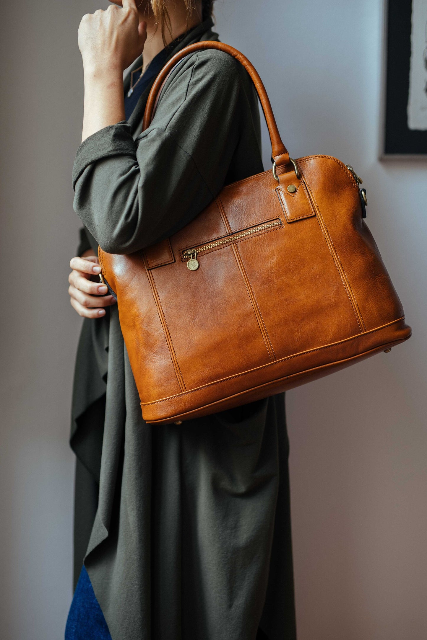 Handmade Leather Handbag: Full Grain Italian Leather Bag