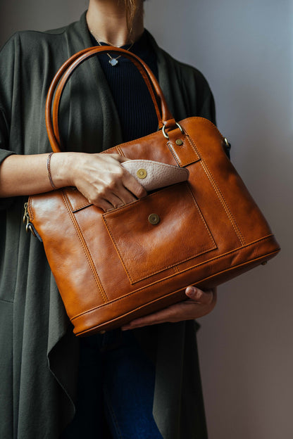 Handmade Leather Handbag: Full Grain Italian Leather Bag