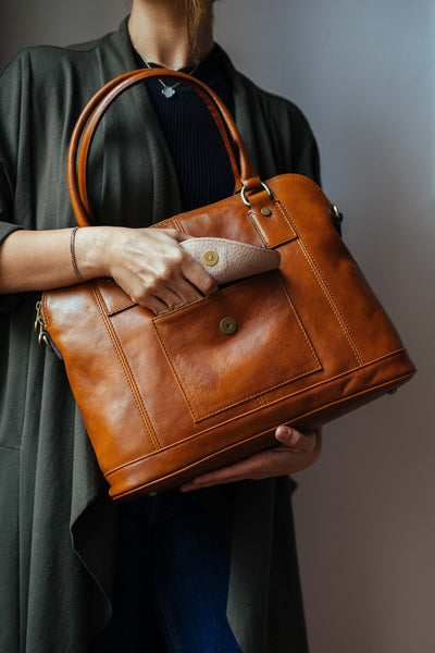 Handmade Leather Handbag: Full Grain Italian Leather Bag