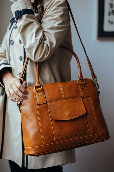 Handmade Leather Handbag: Full Grain Italian Leather Bag