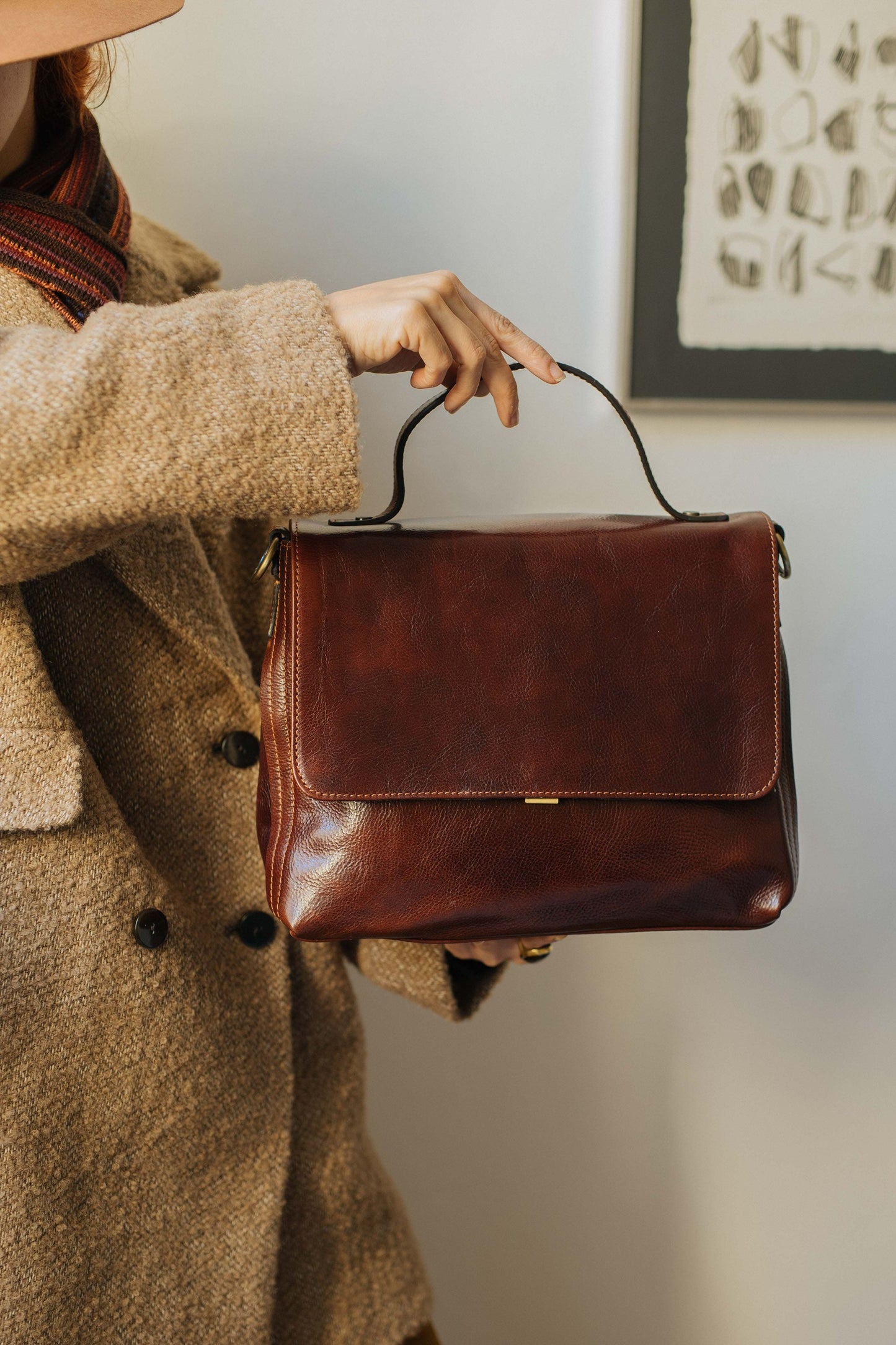 Handmade Leather Handbag: Italian Leather Crossbody Bag