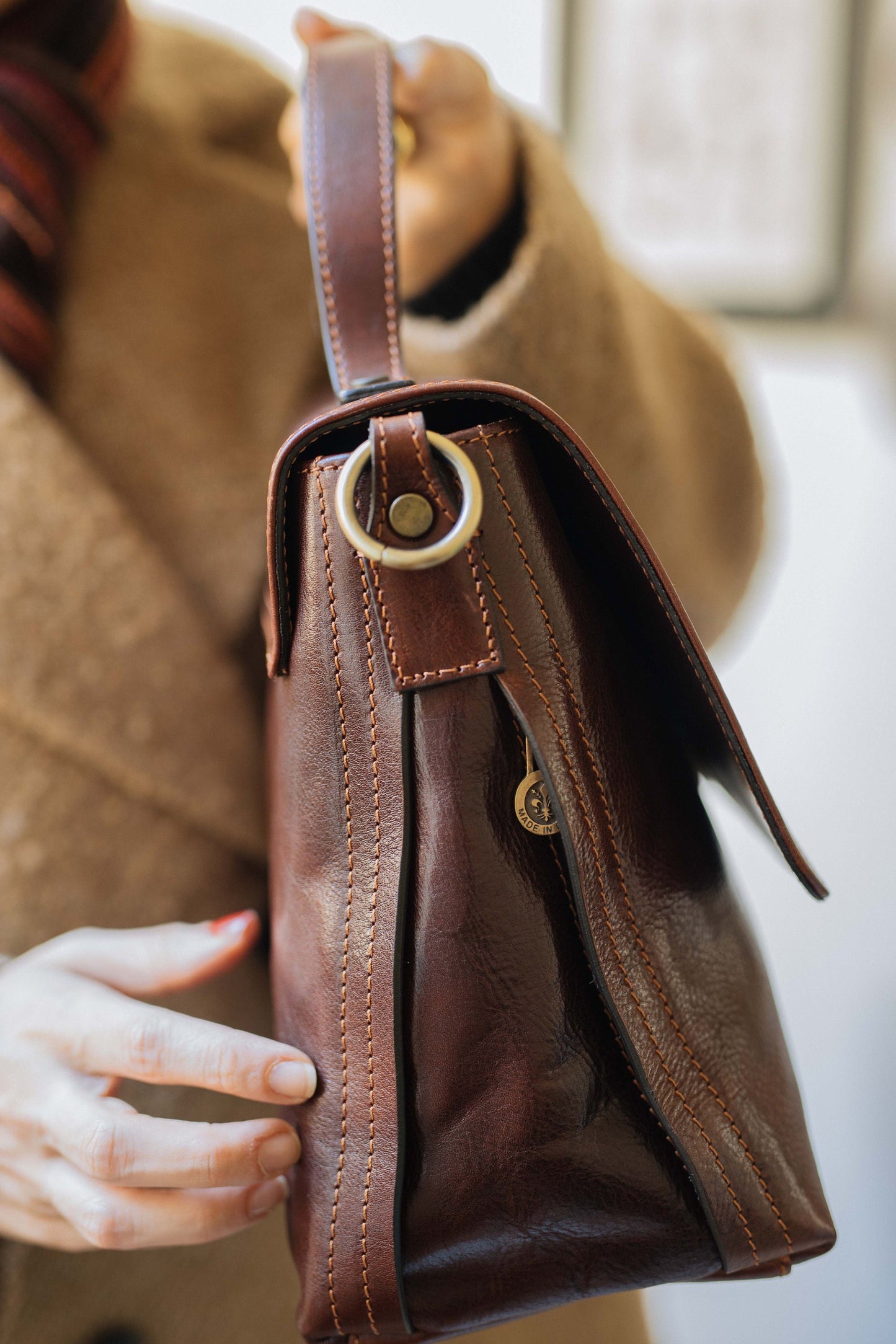 Handmade Leather Handbag: Italian Leather Crossbody Bag