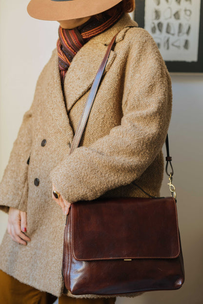 Handmade Leather Handbag: Italian Leather Crossbody Bag