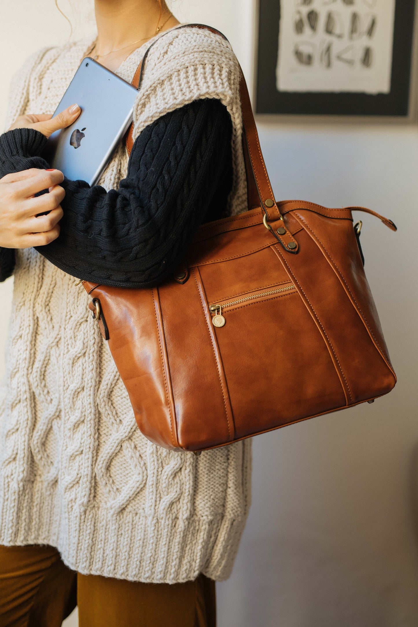 Handmade Italian Leather Tote Bag: Tuscany Handbag