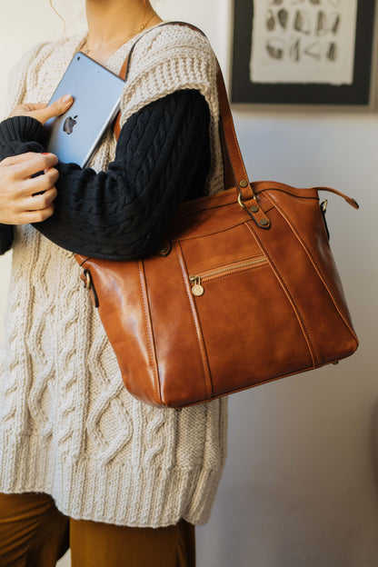 Handmade Italian Leather Tote Bag: Tuscany Handbag