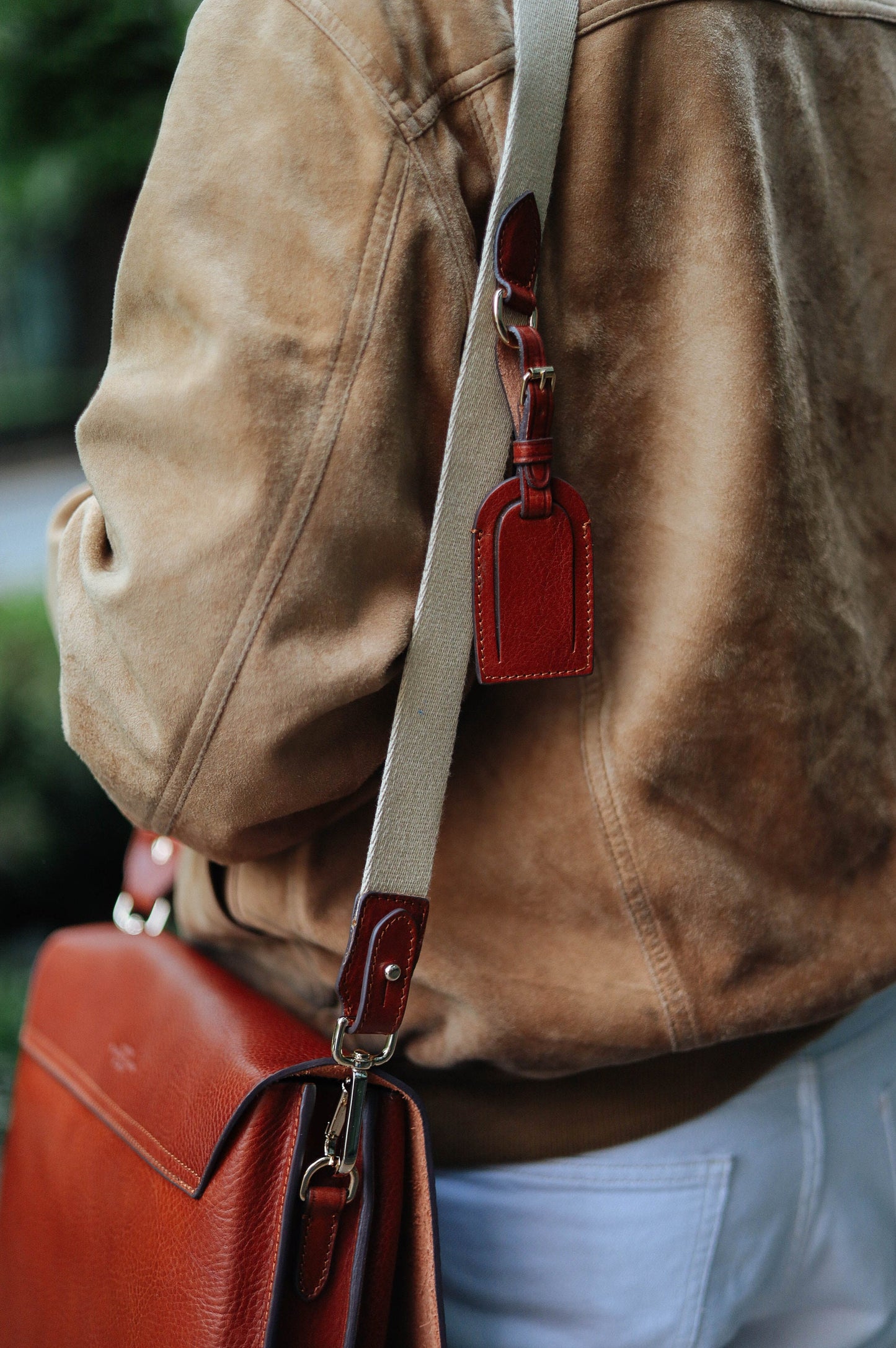 Handmade Full Grain Leather Crossbody Messenger Bag - Made in Italy