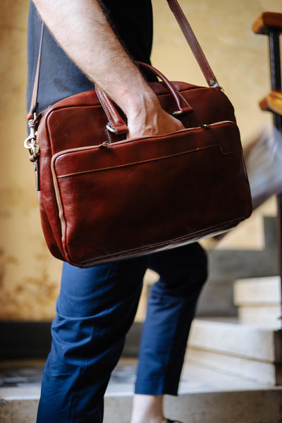 Handcrafted Italian Leather Briefcase: Tuscany Laptop Bag