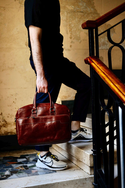 Handcrafted Italian Leather Briefcase: Tuscany Laptop Bag