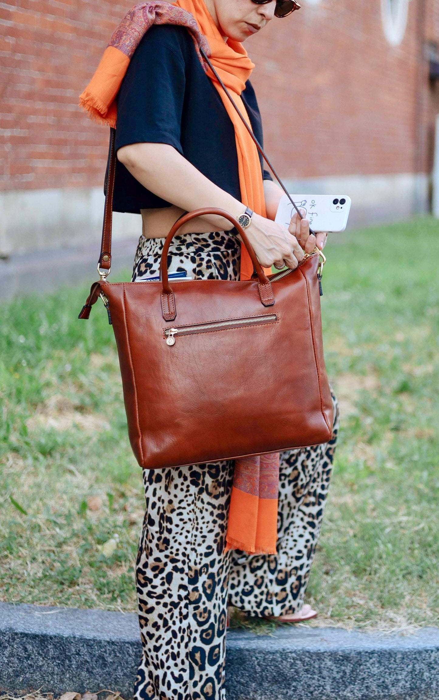 Handmade Leather Tote Bag: Italian Full Grain, Padded Laptop Compartment