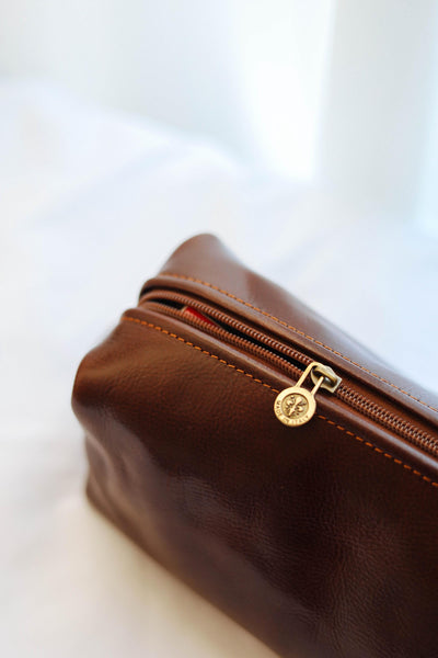 Italian Leather Toiletry Bag: Handcrafted Travel Accessory