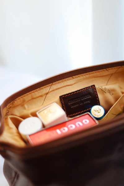 Italian Leather Toiletry Bag: Handcrafted Travel Accessory