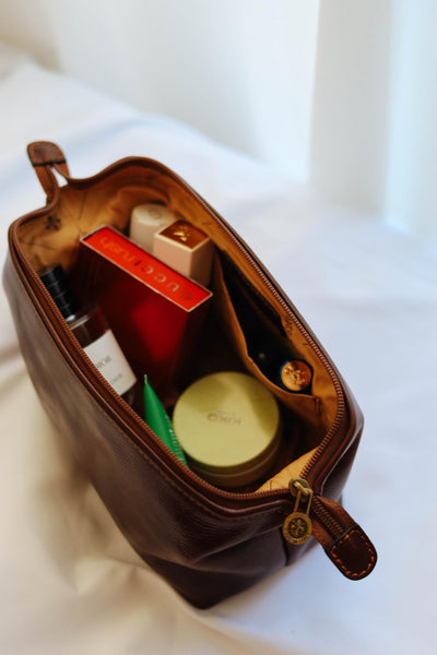 Italian Leather Toiletry Bag: Handcrafted Travel Accessory