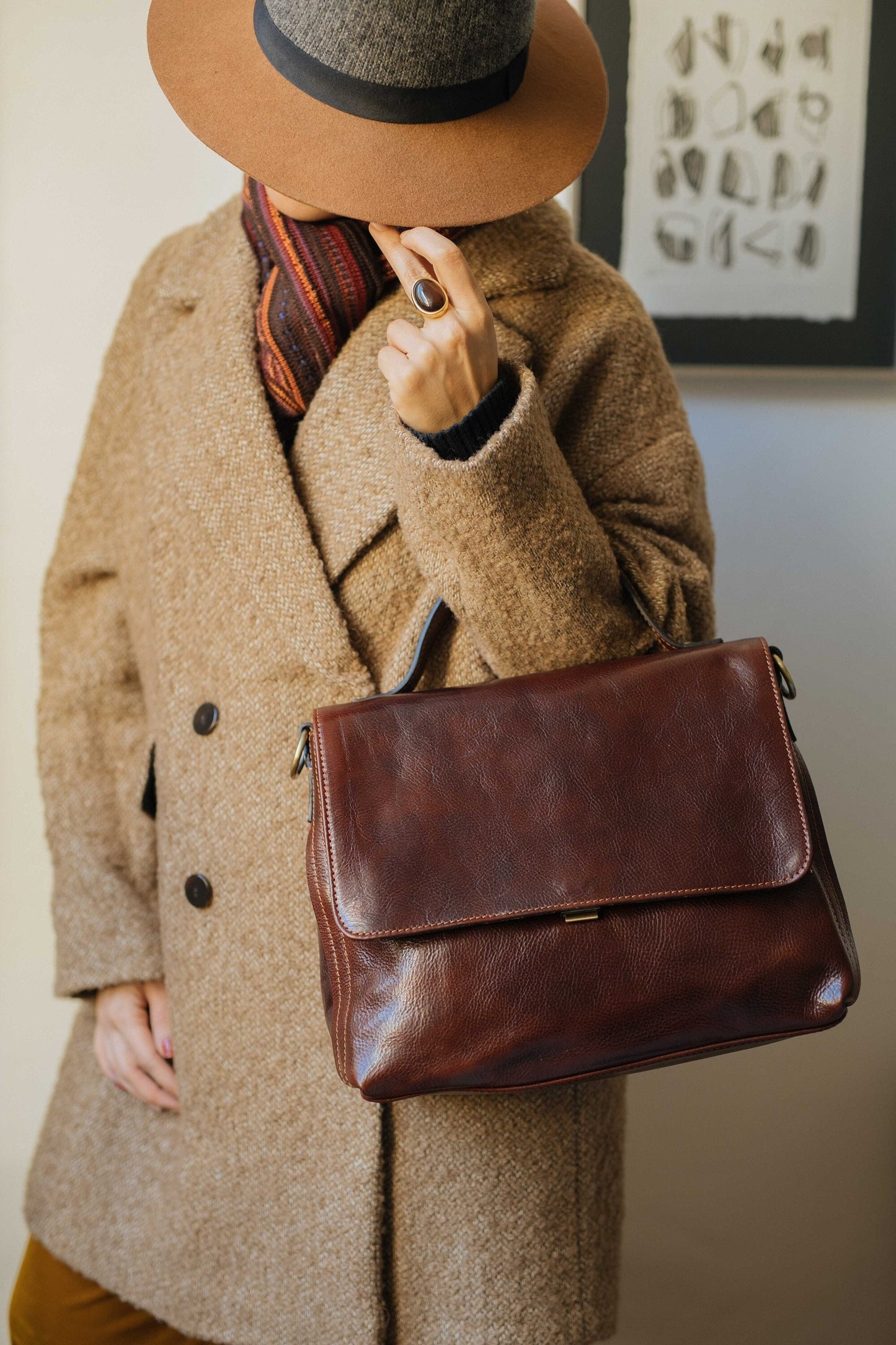 Handmade Leather Handbag: Italian Leather Crossbody Bag