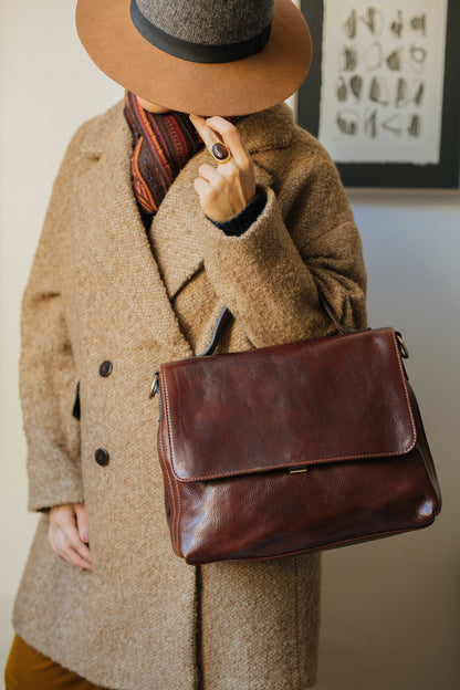 Handmade Leather Handbag: Italian Leather Crossbody Bag