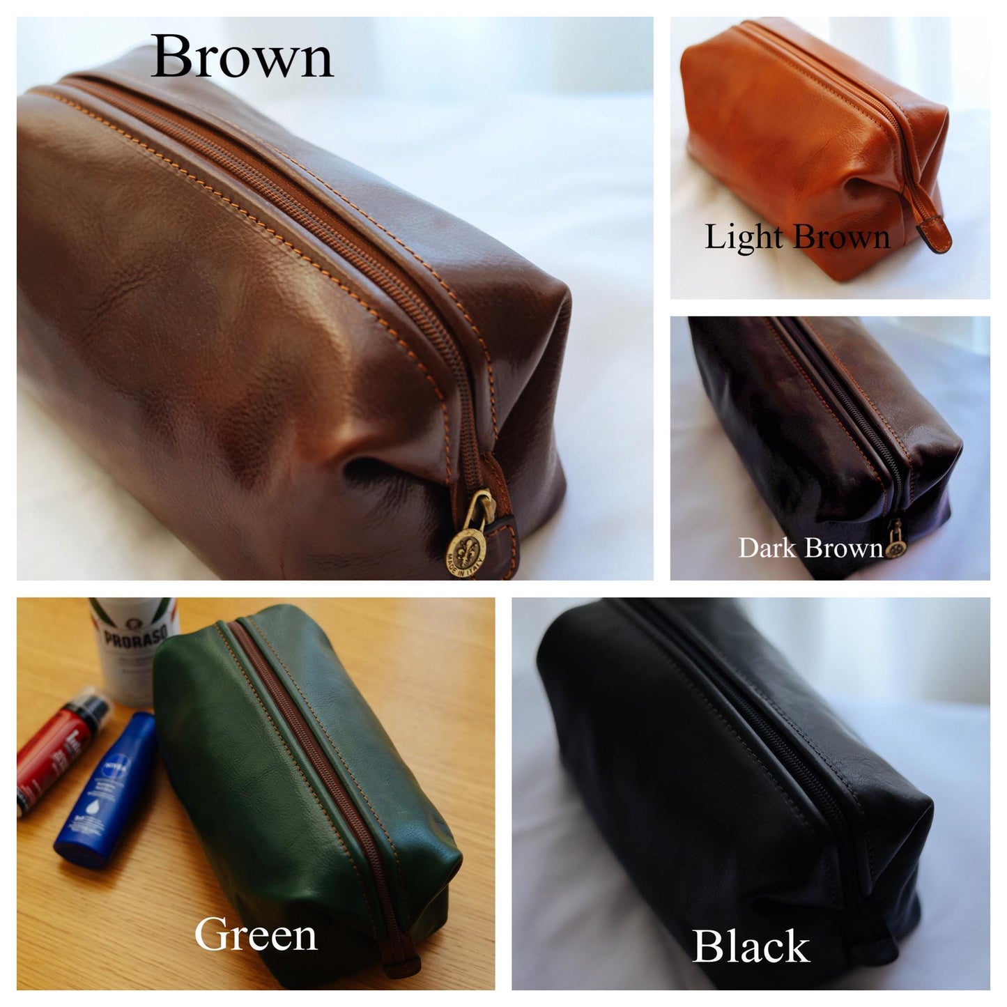 Italian Leather Toiletry Bag: Handcrafted Travel Accessory