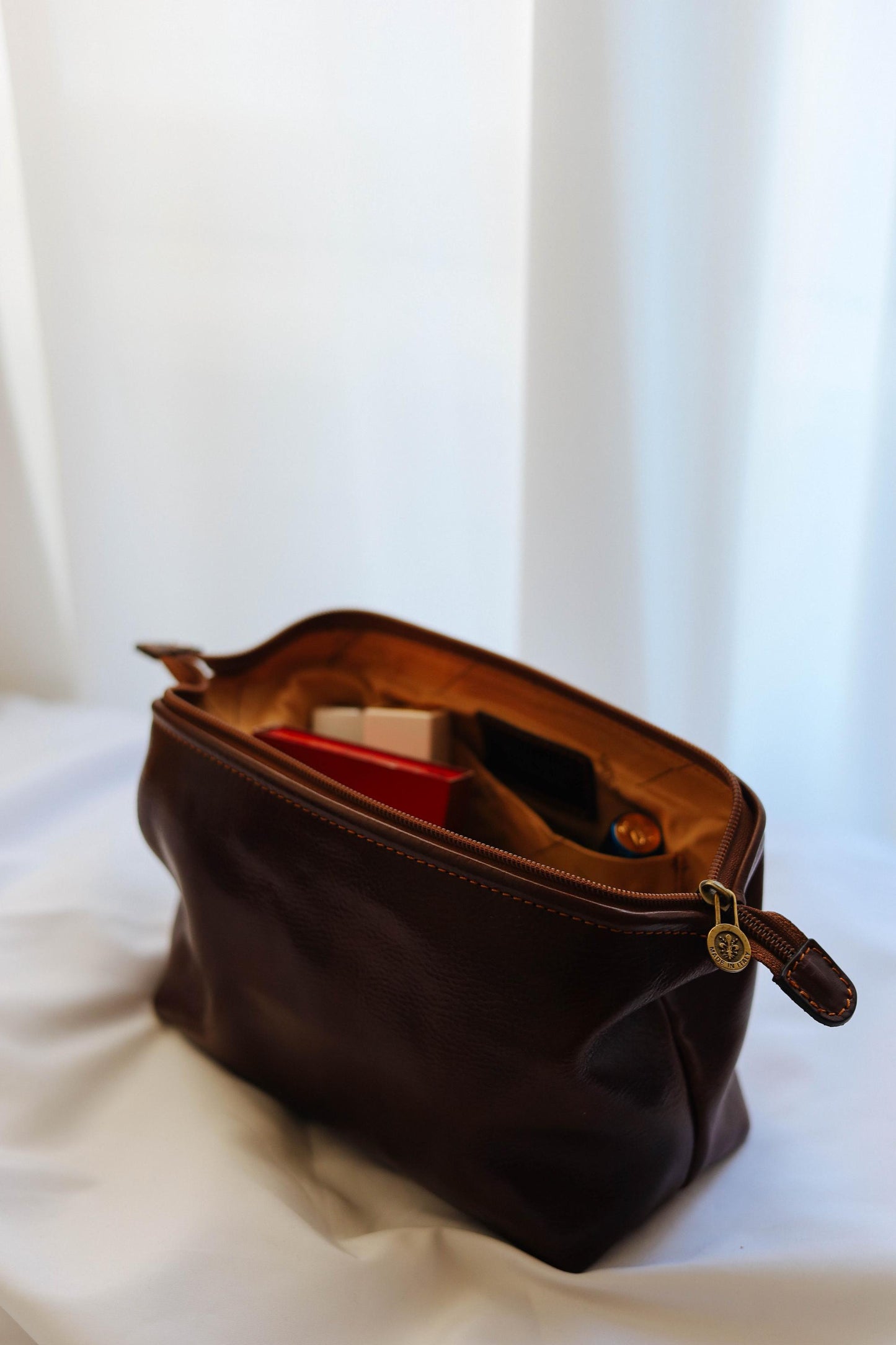 Italian Leather Toiletry Bag: Handcrafted Travel Accessory