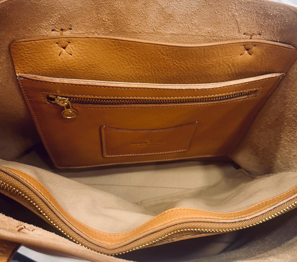 Handmade Full Grain Leather Handbag: Elegant Italian Leather Bag