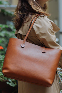 Handmade Full Grain Leather Handbag: Elegant Italian Leather Bag