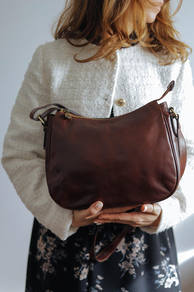 Leather woman cross body bag