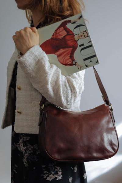 Leather woman cross body bag