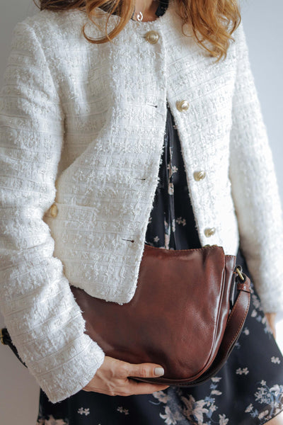 Leather woman cross body bag