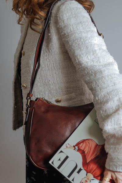 Leather woman cross body bag