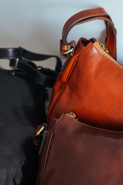 Leather woman cross body bag