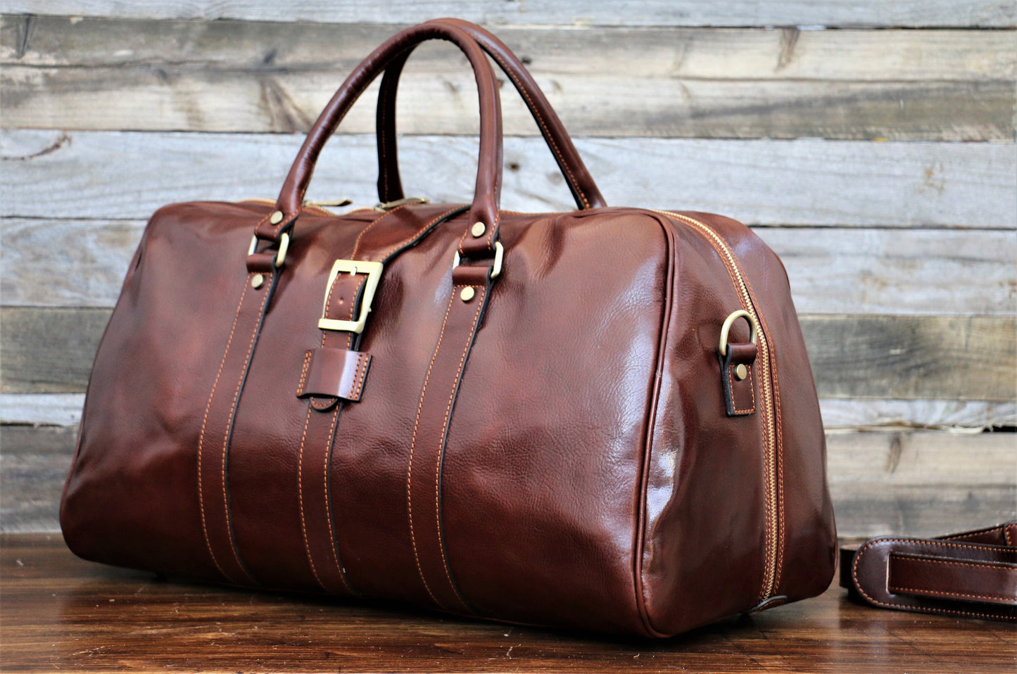 Leather Weekender bag