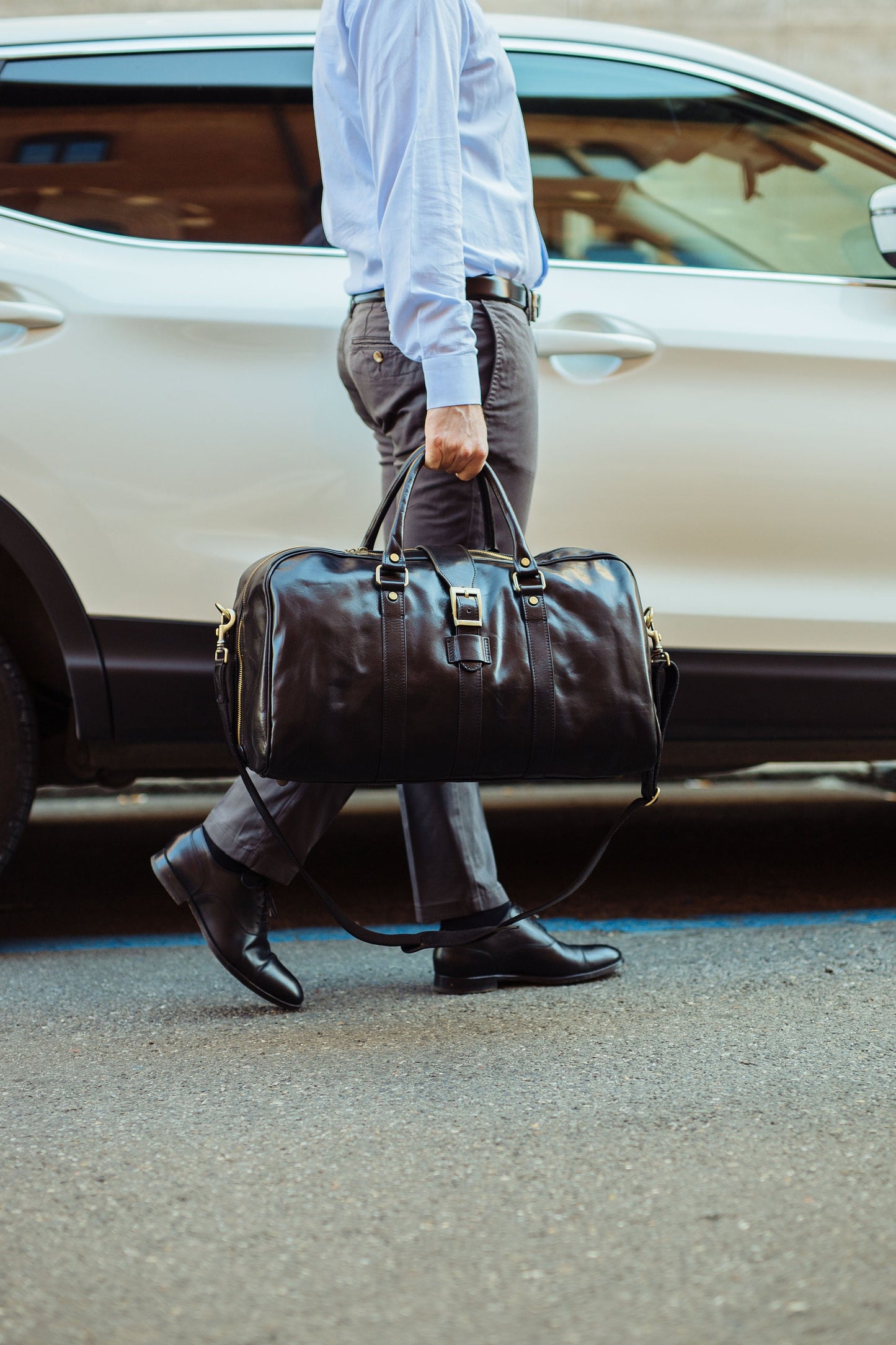 Leather Weekender bag